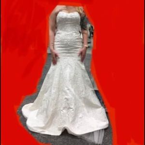 Brand new dress is a ivory / off-white color. No alterations done just Bustled